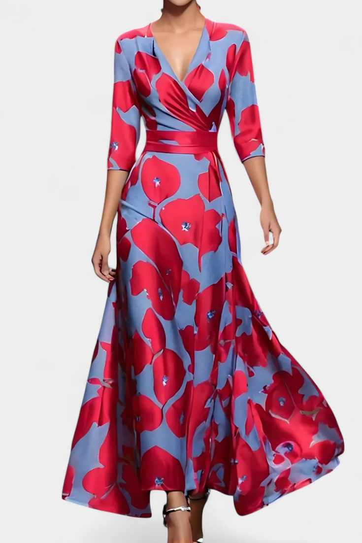 Lauren Vestido Maxi Envolvente Floral