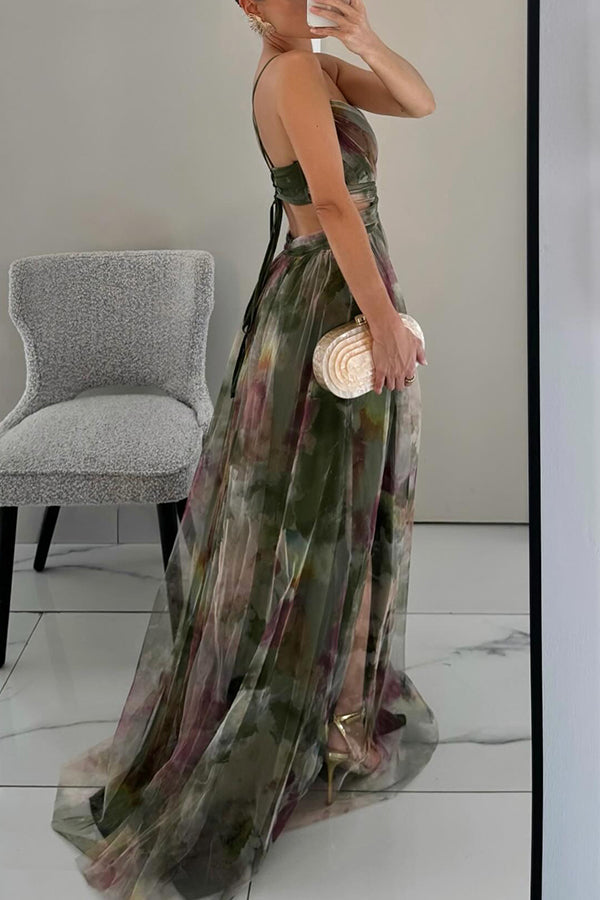 Lucía | Vestido largo fluido con tirantes y escote en V