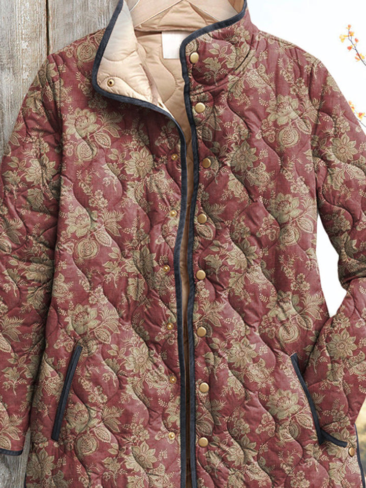 Abrigo femenino de estilo vintage con estampado floral