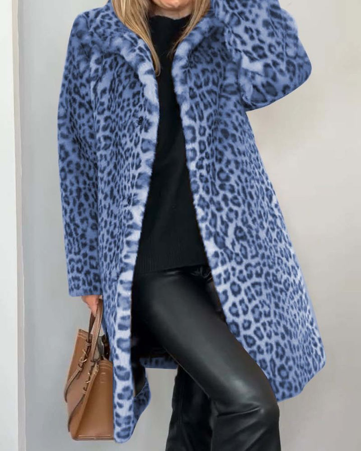 Lysandra | Abrigo largo para mujer, con estampado de leopardo