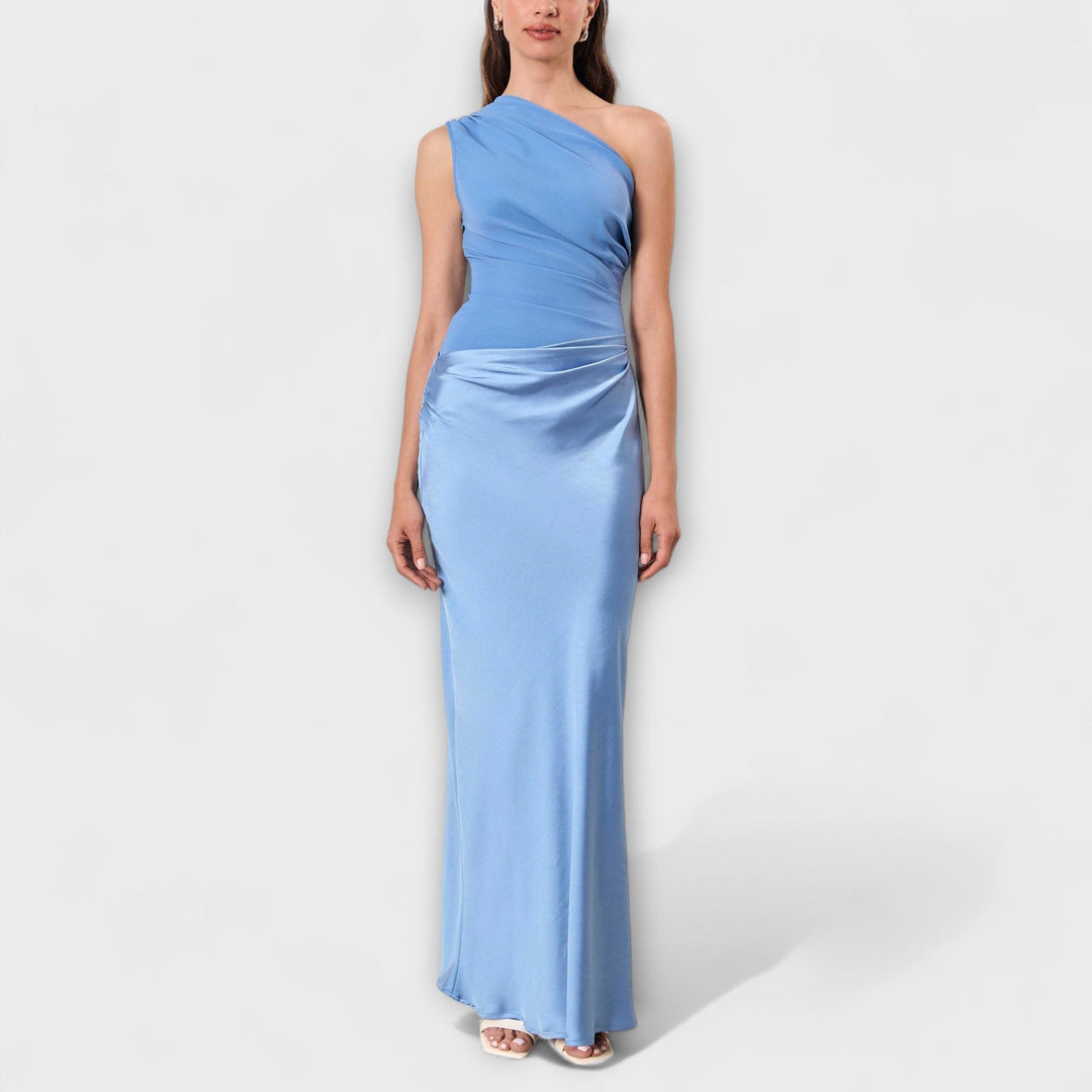 Carmen | Elegante maxi vestido plisado de un hombro