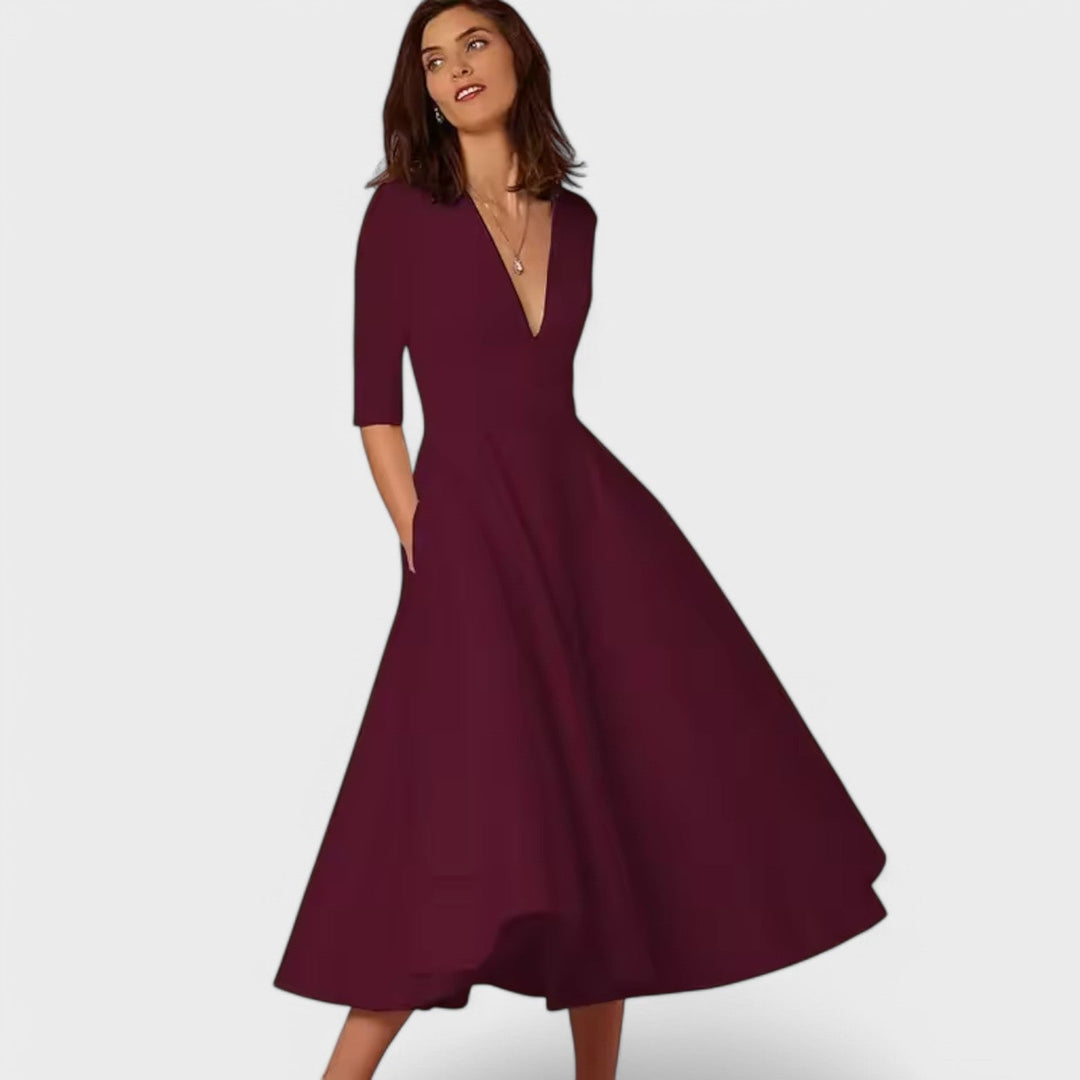 Helena - Vestido elegante con escote en V
