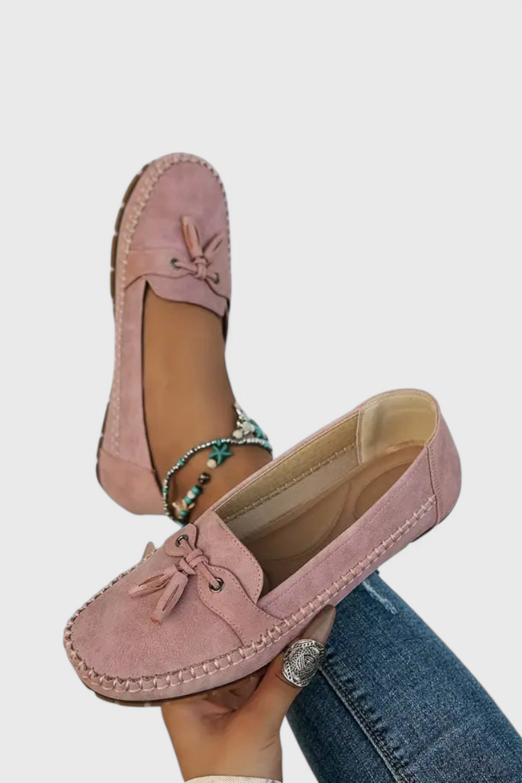 Peony Mocasines de Suede Clásicos con Borlas