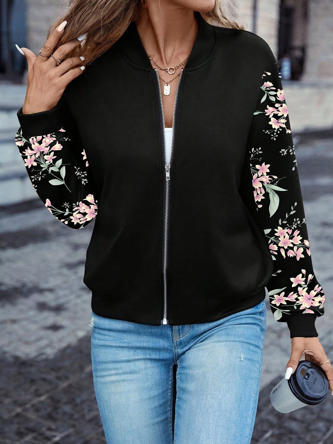 Thea™ - Abrigo con estampado floral moderno
