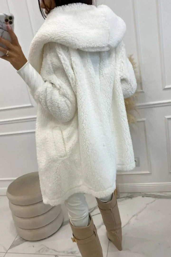 Sabrina - Abrigo de peluche con capucha para señora