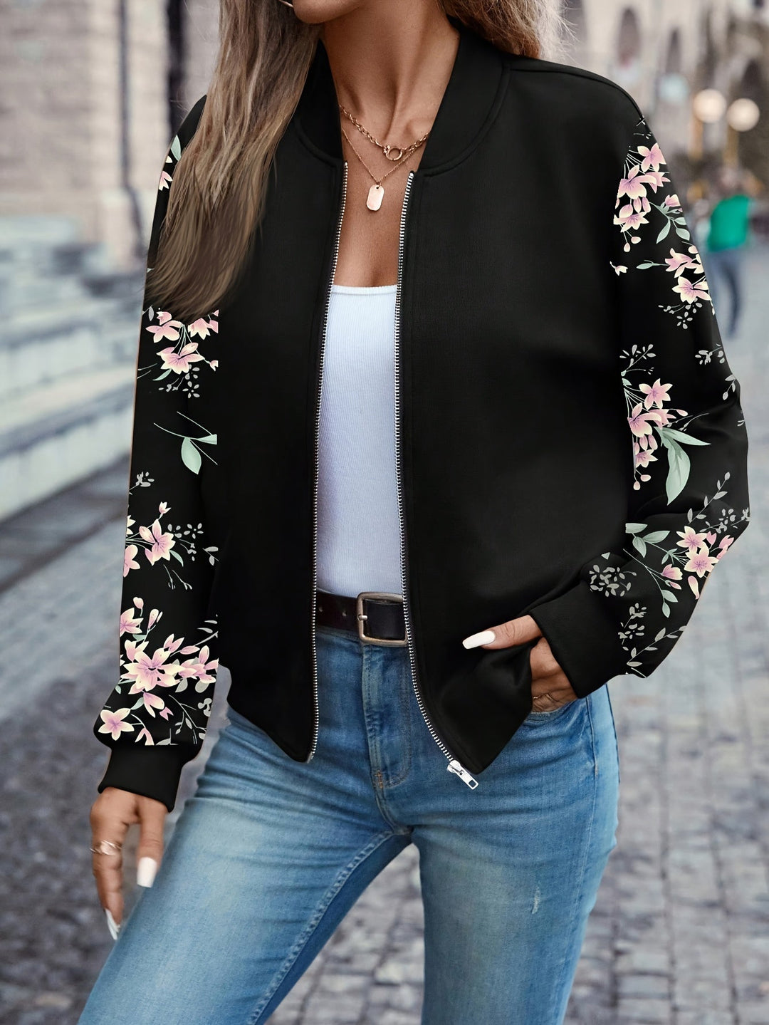 Thea™ - Abrigo con estampado floral moderno