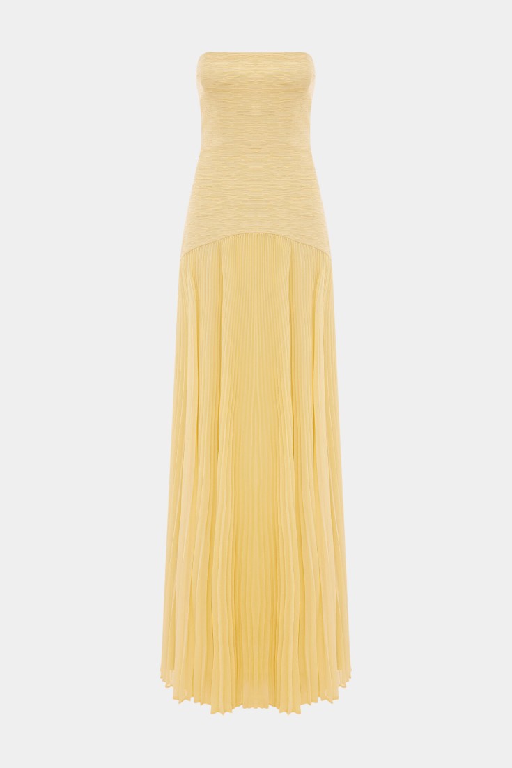 Deia Vestido Maxi de Malla con Mangas Acampanadas