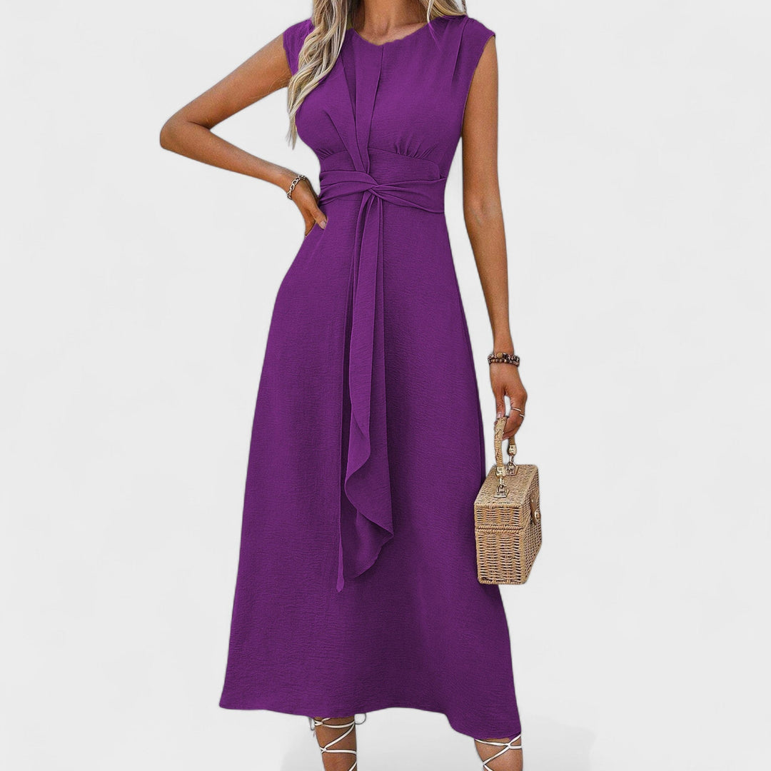 Emilia - Vestido maxi elegante sin mangas y cuello redondo