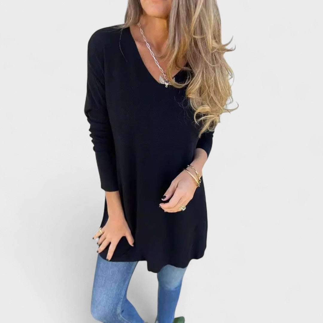 Ana - Túnica de punto relajada con cuello en V