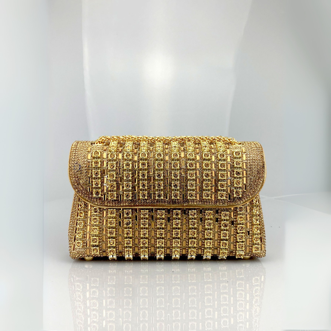 Estrella - Bolso bandolera con cadena elegante y diamantes de colores