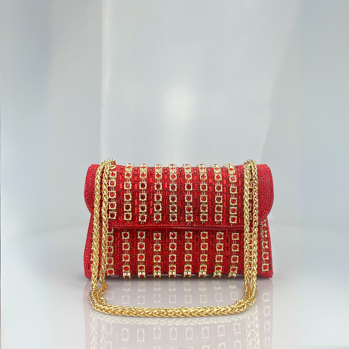 Estrella - Bolso bandolera con cadena elegante y diamantes de colores
