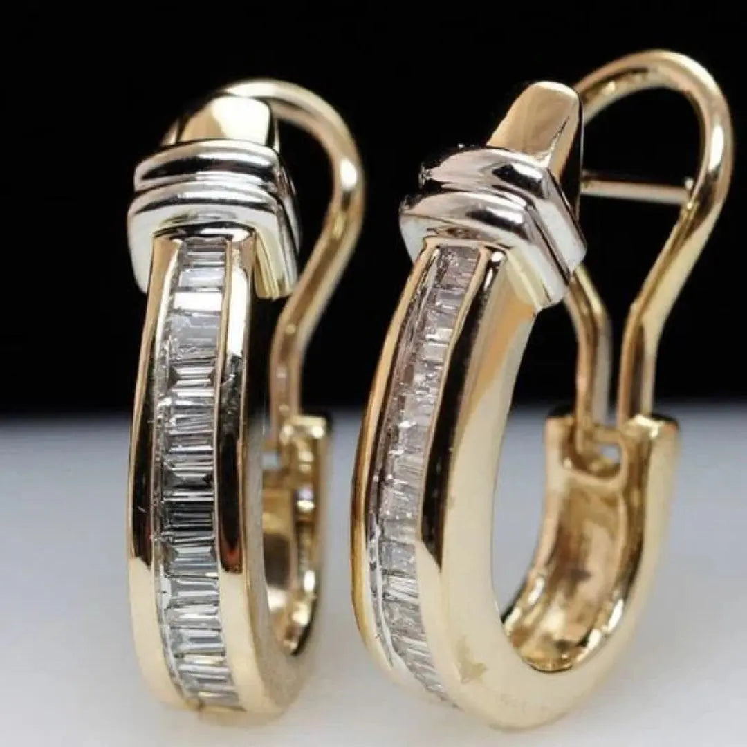 Pendientes vintage de oro y diamantes