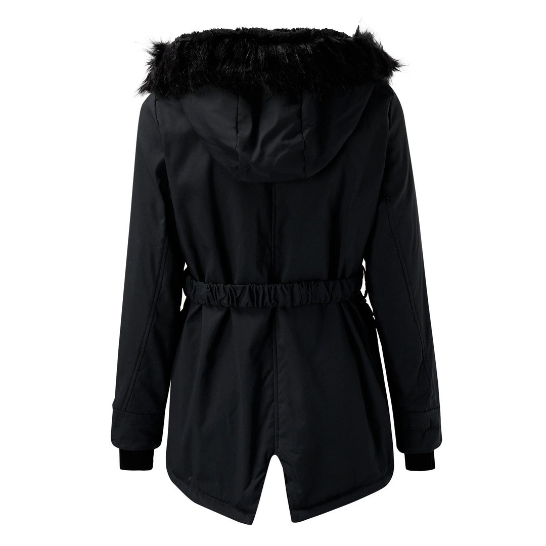 Parka de señora con capucha, botones y bolsillos