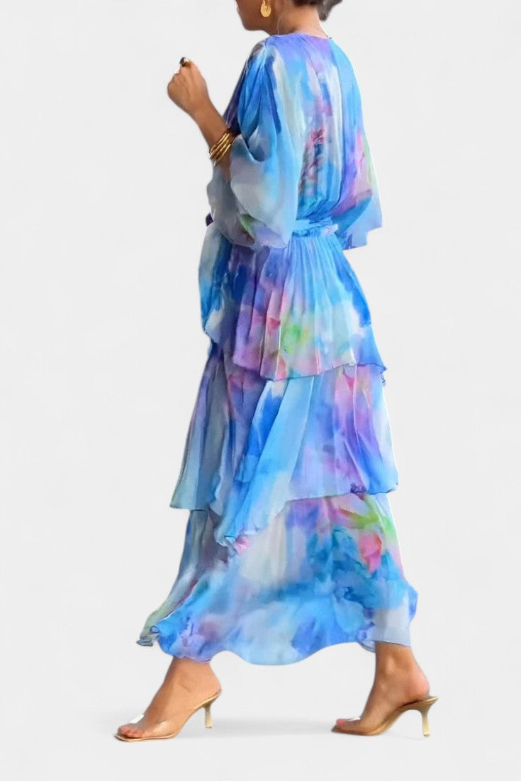 Carol Vestido Maxi Floral Acuarela