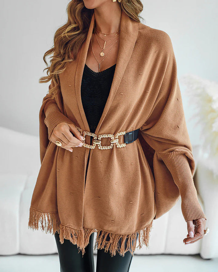 Poncho de señora con flecos