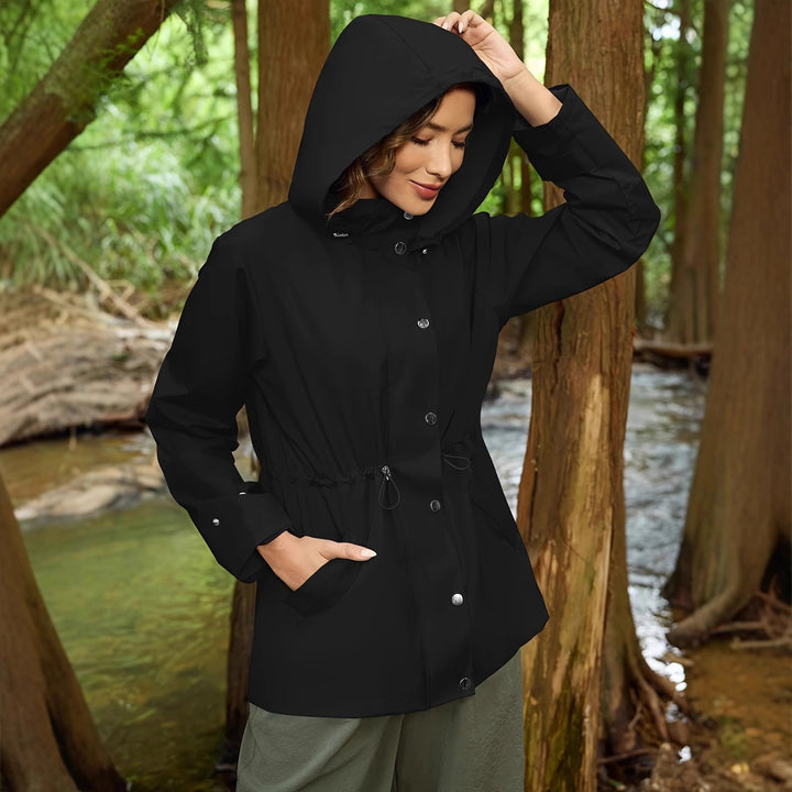 Abrigo impermeable para señora, con capucha ajustable