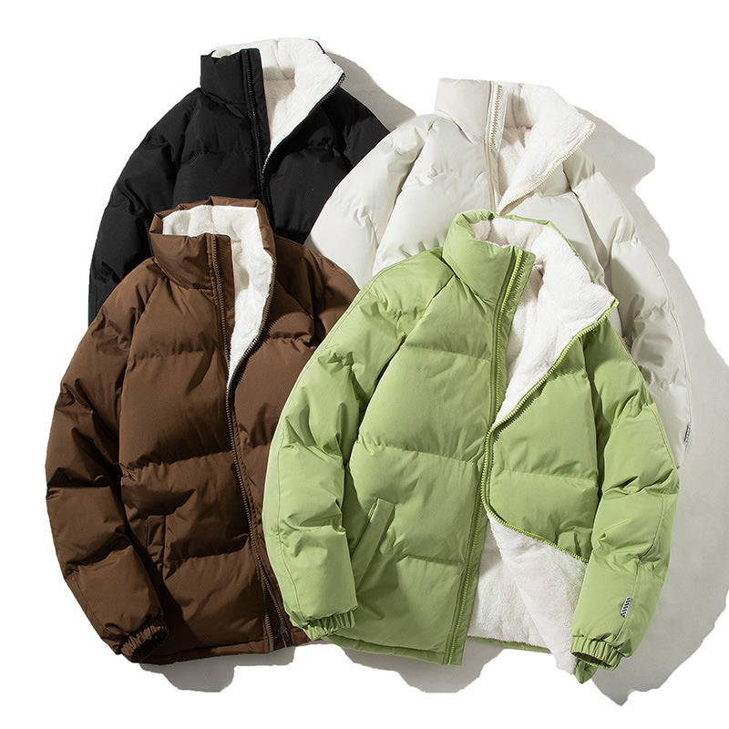 Chaqueta bomber acolchada térmica para mujer, con forro de pelo y cuello alto