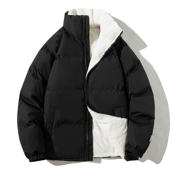 Chaqueta bomber acolchada térmica para mujer, con forro de pelo y cuello alto