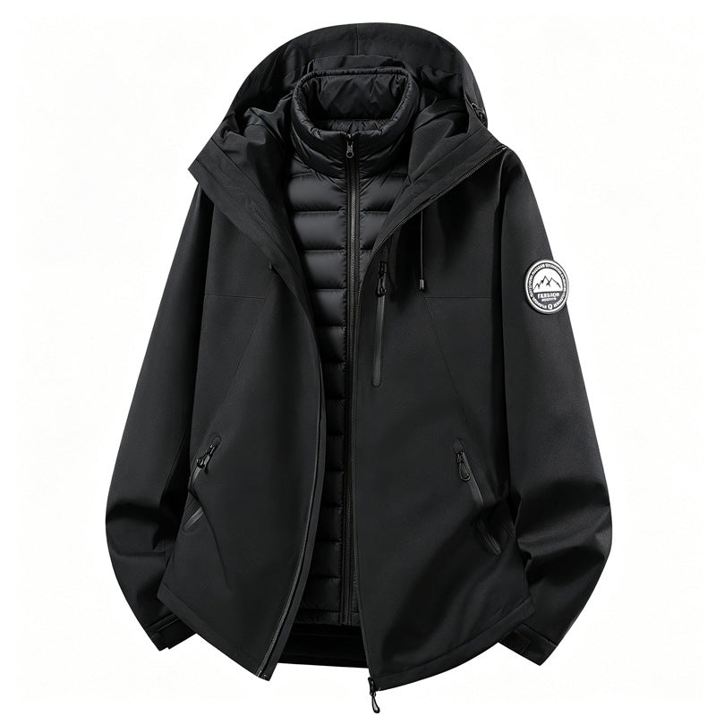 Abrigo exterior femenino en softshell con abrigo interior desmontable