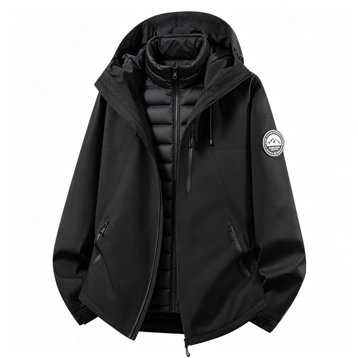 Abrigo exterior femenino en softshell con abrigo interior desmontable