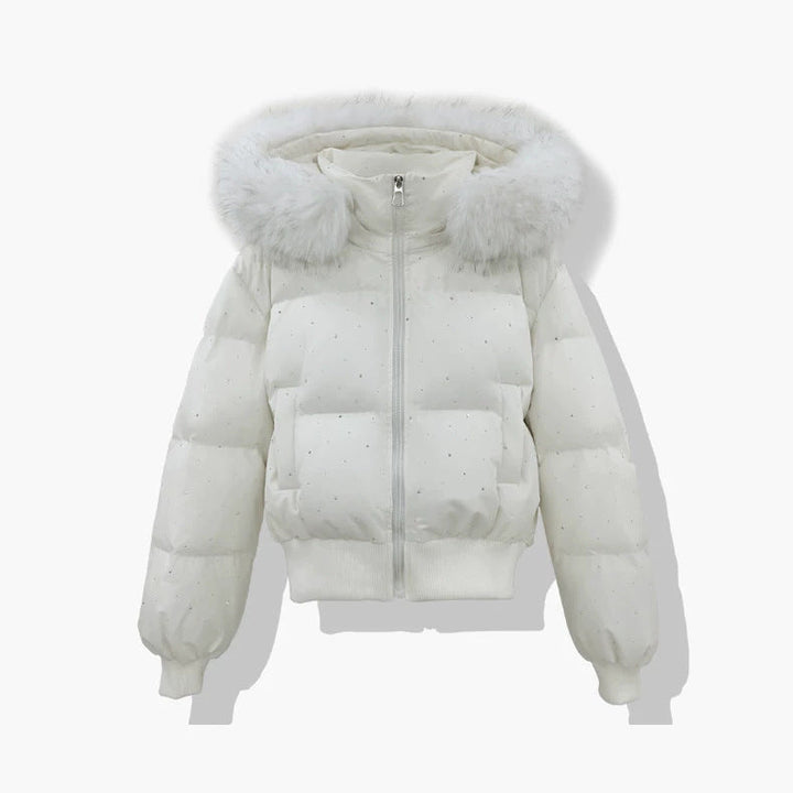Chaqueta corta acolchada de señora con capucha desmontable