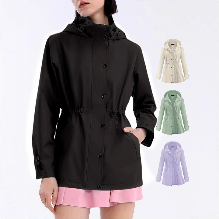 Abrigo impermeable para señora, con capucha ajustable