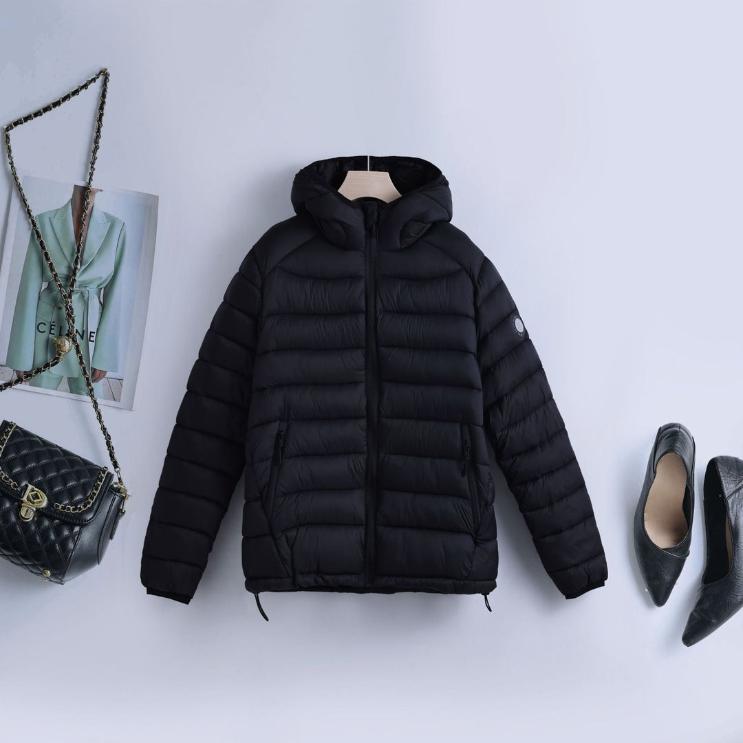 Abrigo de plumas ultraligero acolchado para mujer, con capucha y cordón ajustable en la cintura
