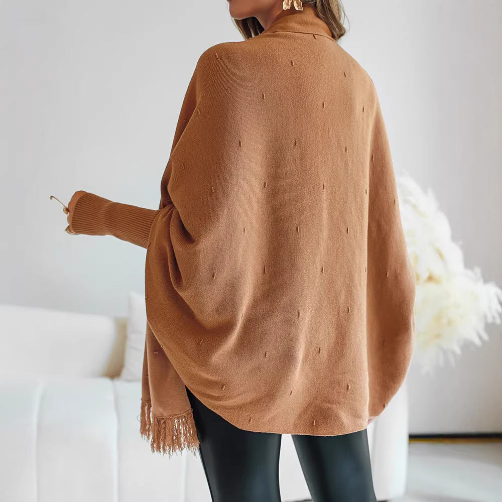 Poncho de señora con flecos