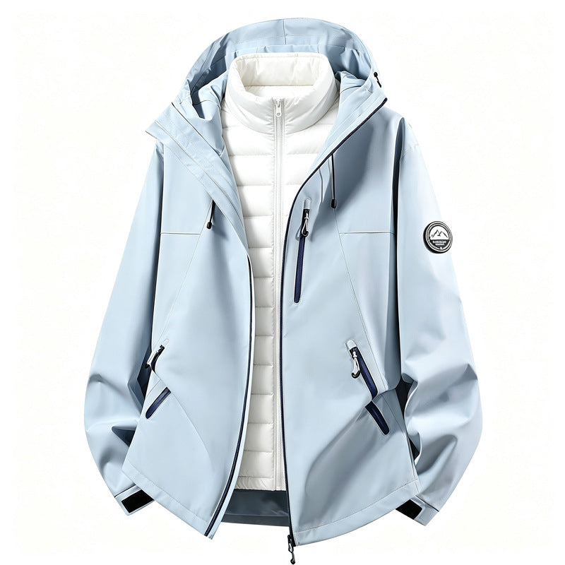 Abrigo exterior femenino en softshell con abrigo interior desmontable