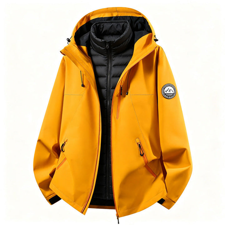 Abrigo exterior femenino en softshell con abrigo interior desmontable