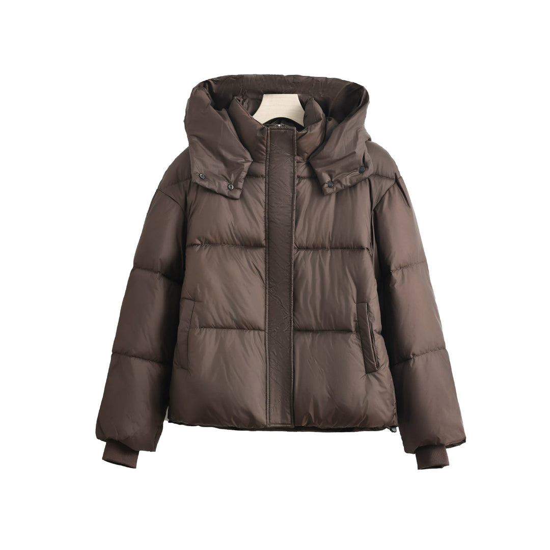 Chaqueta acolchada corta de señora con cuello desmontable