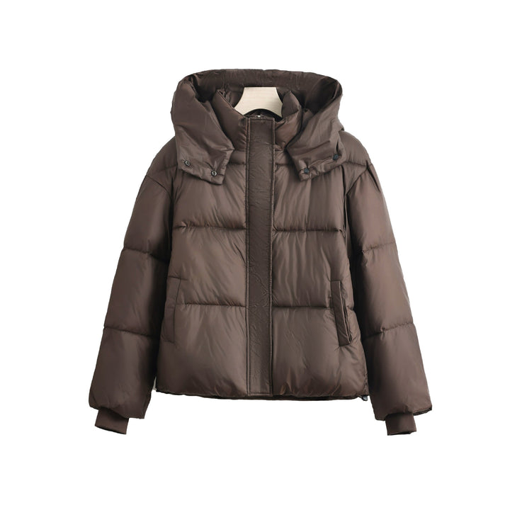 Chaqueta acolchada corta de señora con cuello desmontable