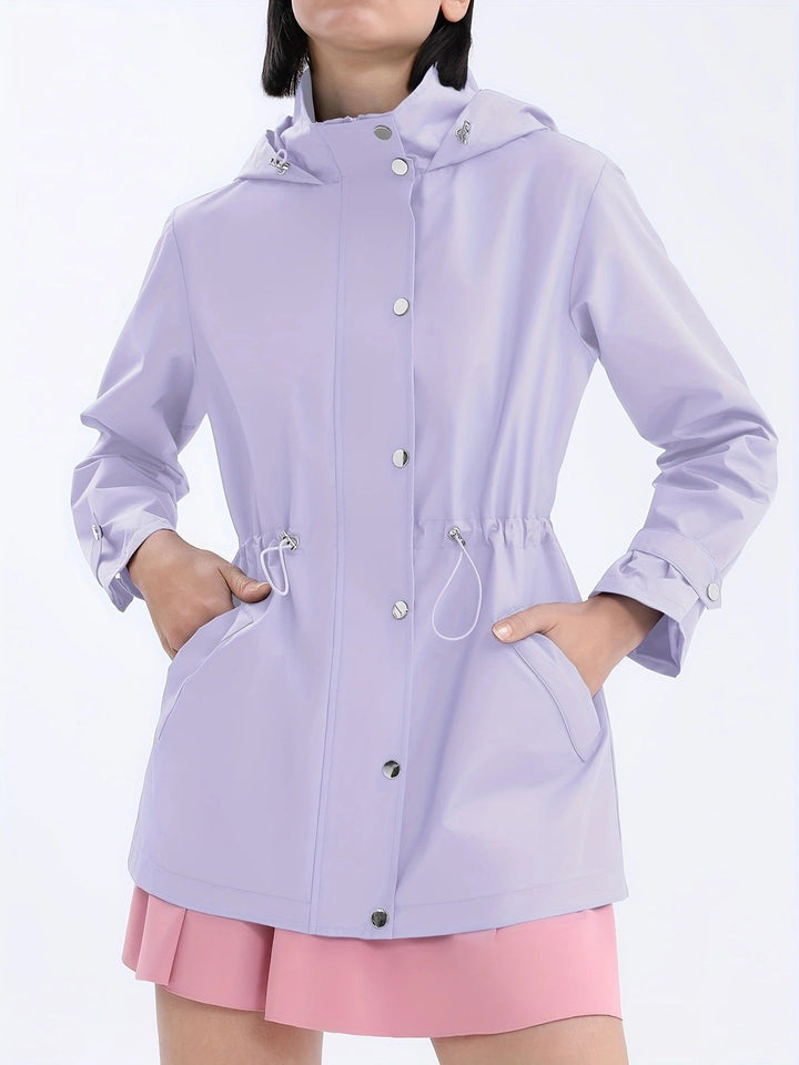 Abrigo impermeable para señora, con capucha ajustable