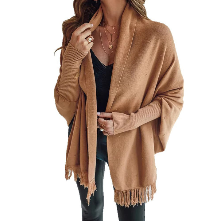 Poncho de señora con flecos