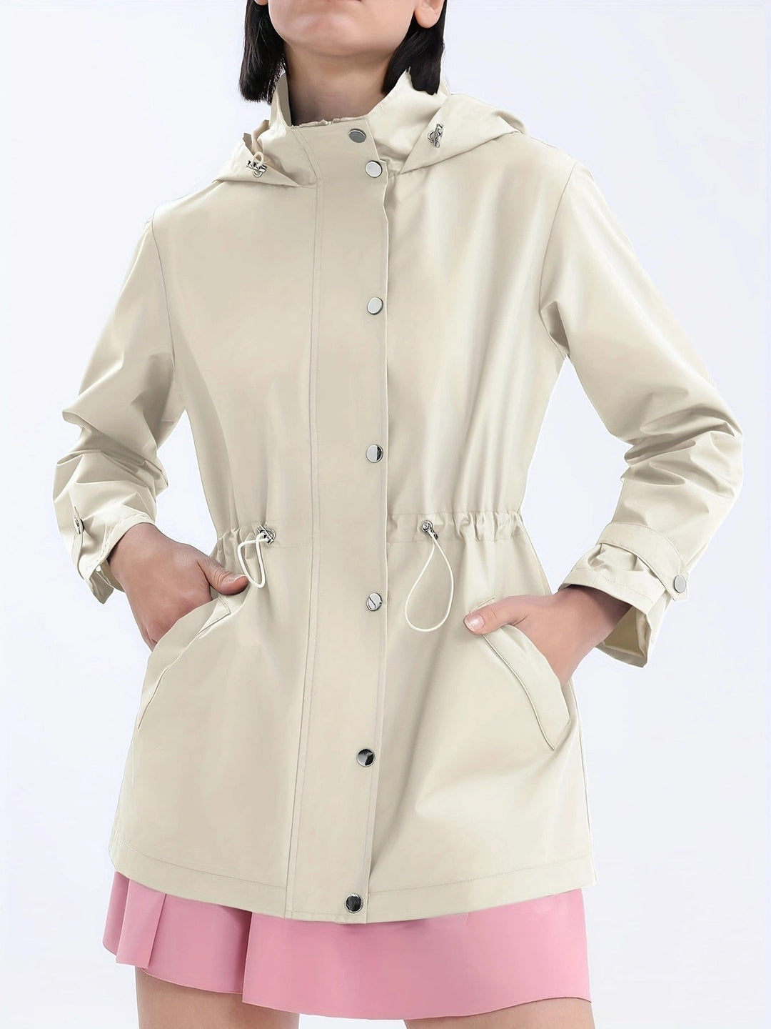 Abrigo impermeable para señora, con capucha ajustable