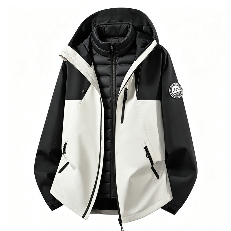 Abrigo exterior femenino en softshell con abrigo interior desmontable
