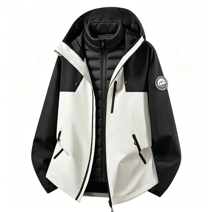 Abrigo exterior femenino en softshell con abrigo interior desmontable