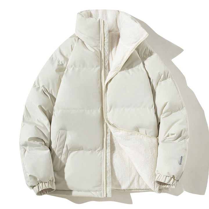 Chaqueta bomber acolchada térmica para mujer, con forro de pelo y cuello alto