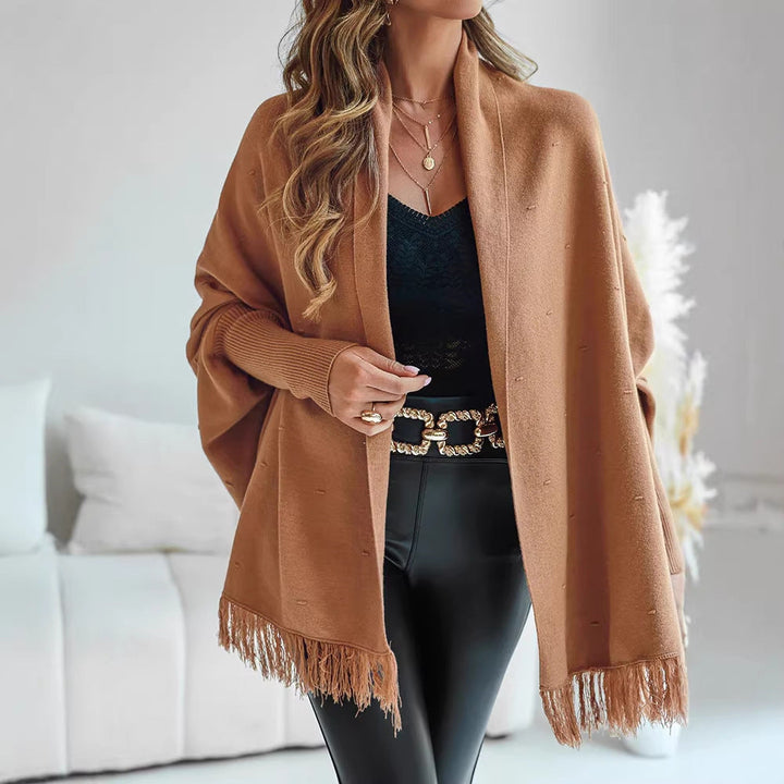Poncho de señora con flecos