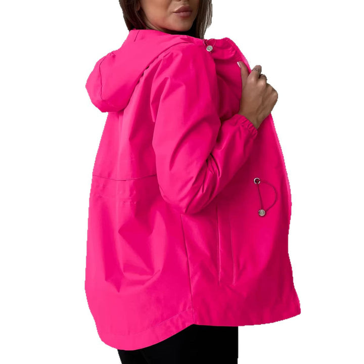 Abrigo exterior para mujer con capucha ajustable y bolsillos espaciosos