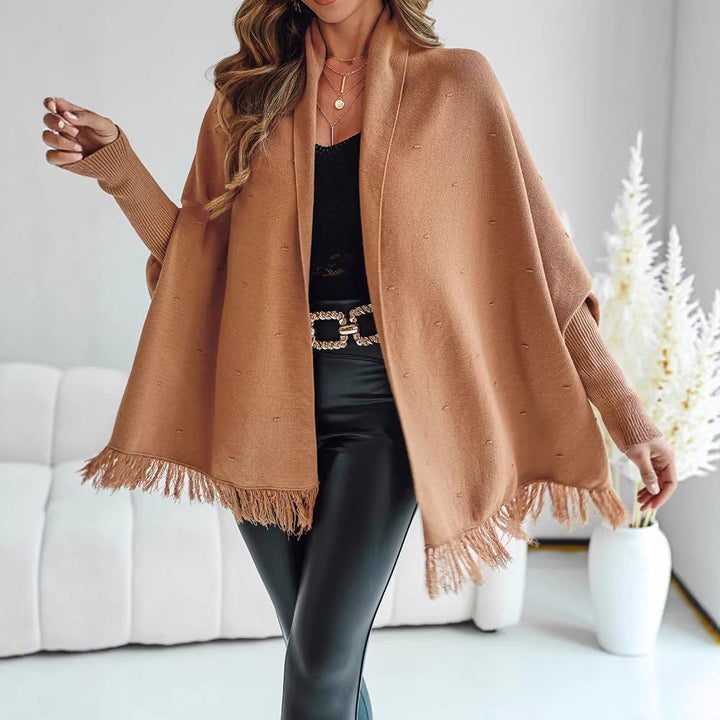 Poncho de señora con flecos
