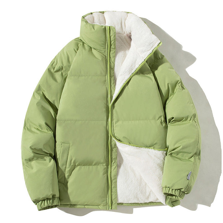 Chaqueta bomber acolchada térmica para mujer, con forro de pelo y cuello alto