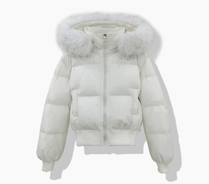 Chaqueta corta acolchada de señora con capucha desmontable