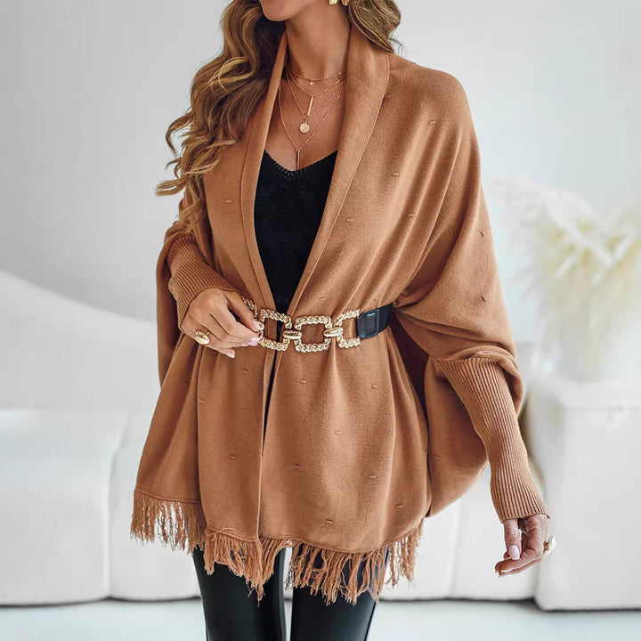 Poncho de señora con flecos