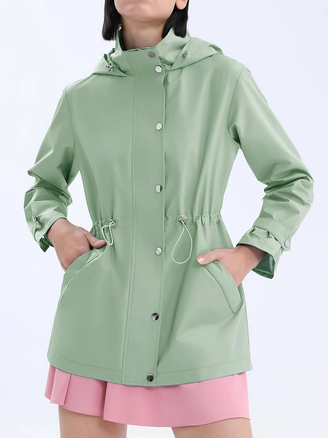 Abrigo impermeable para señora, con capucha ajustable
