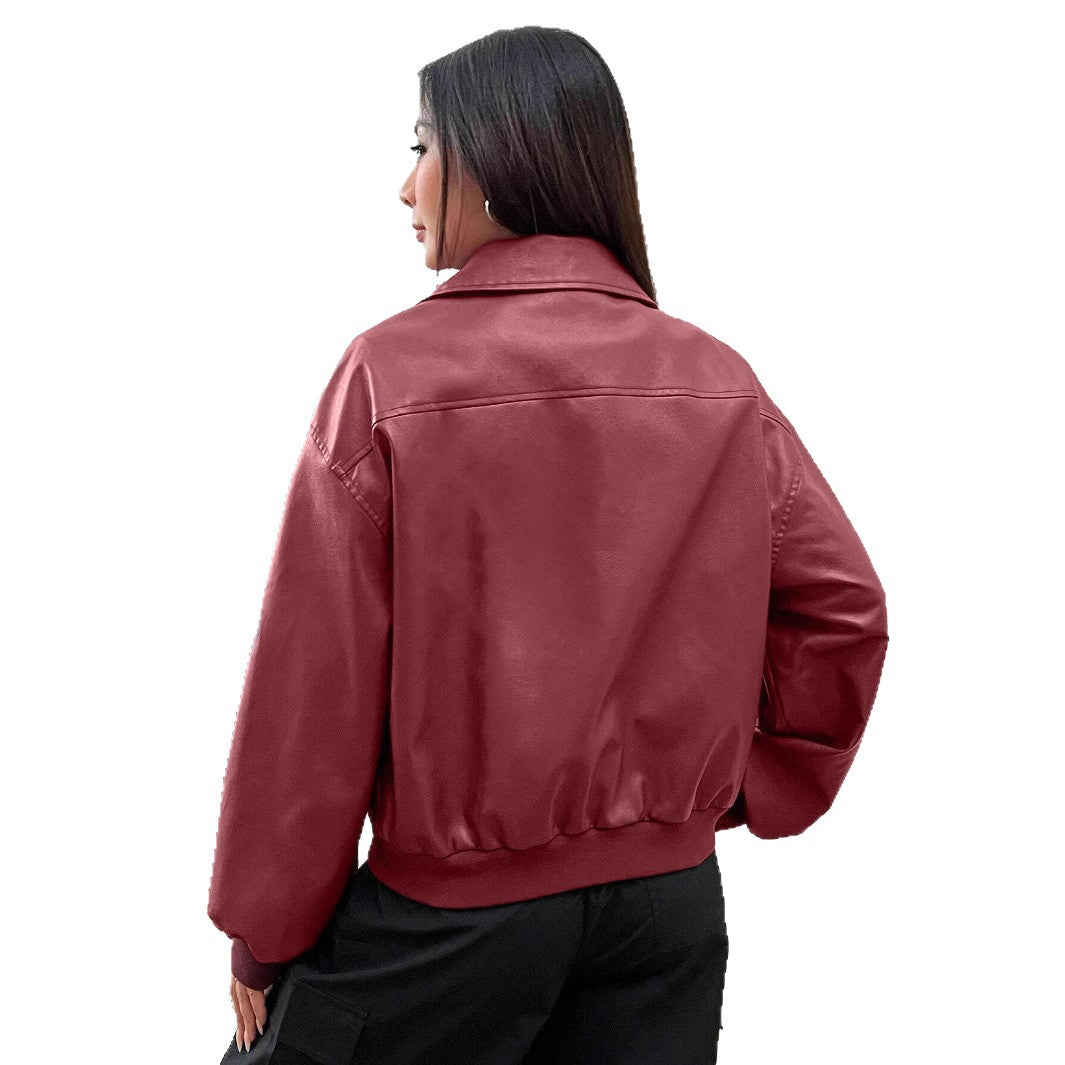 Blusón bomber de señora con cuello clásico y cierre éclair integral
