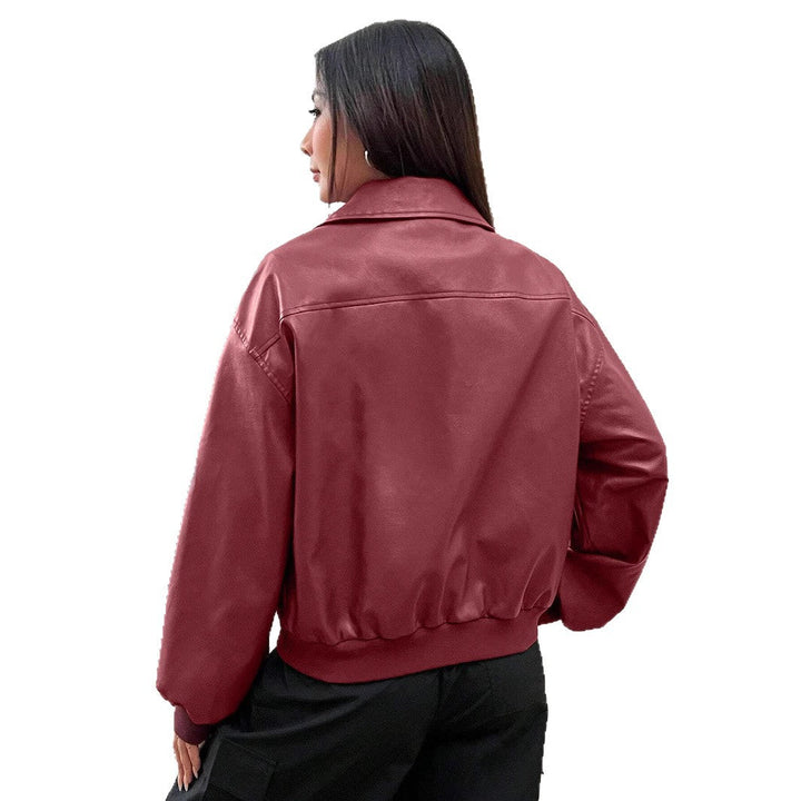 Blusón bomber de señora con cuello clásico y cierre éclair integral