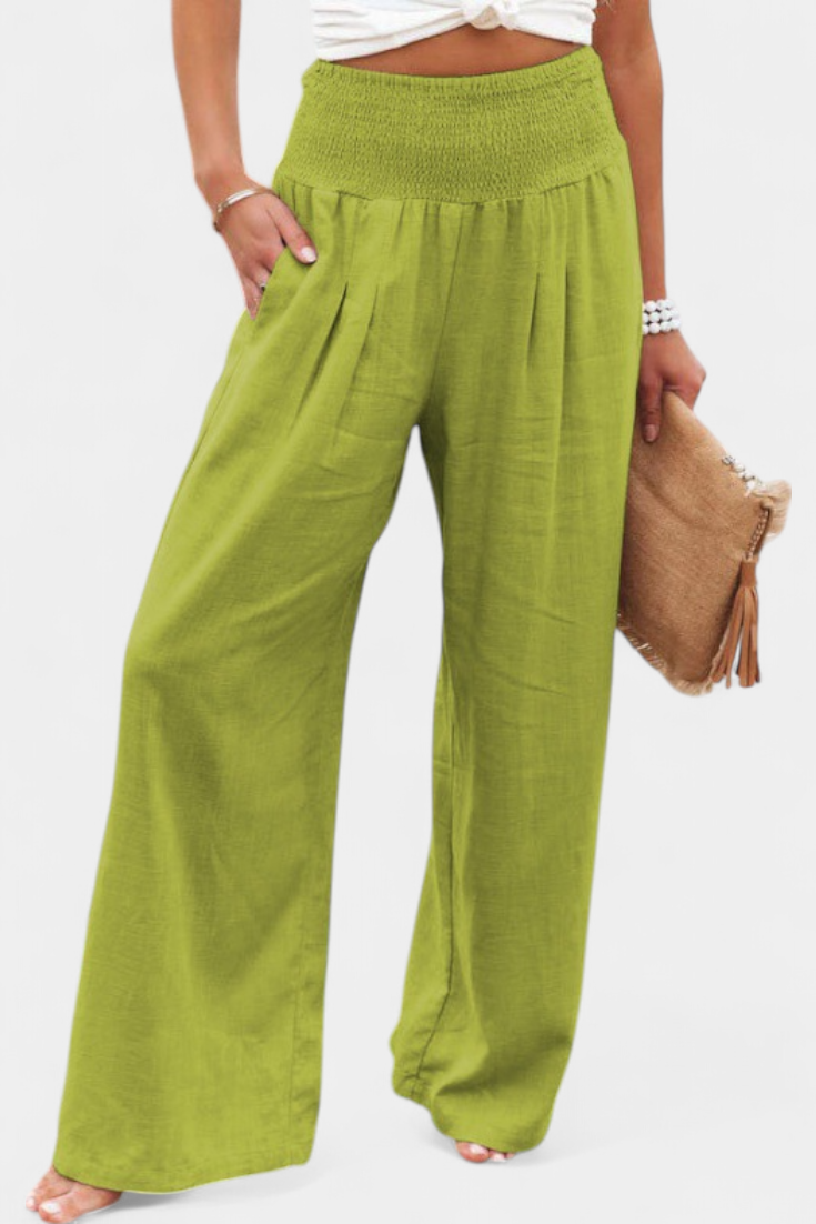 Alexia Pantalón de Algodón y Lino con Corte Fluido y Elegancia Natural