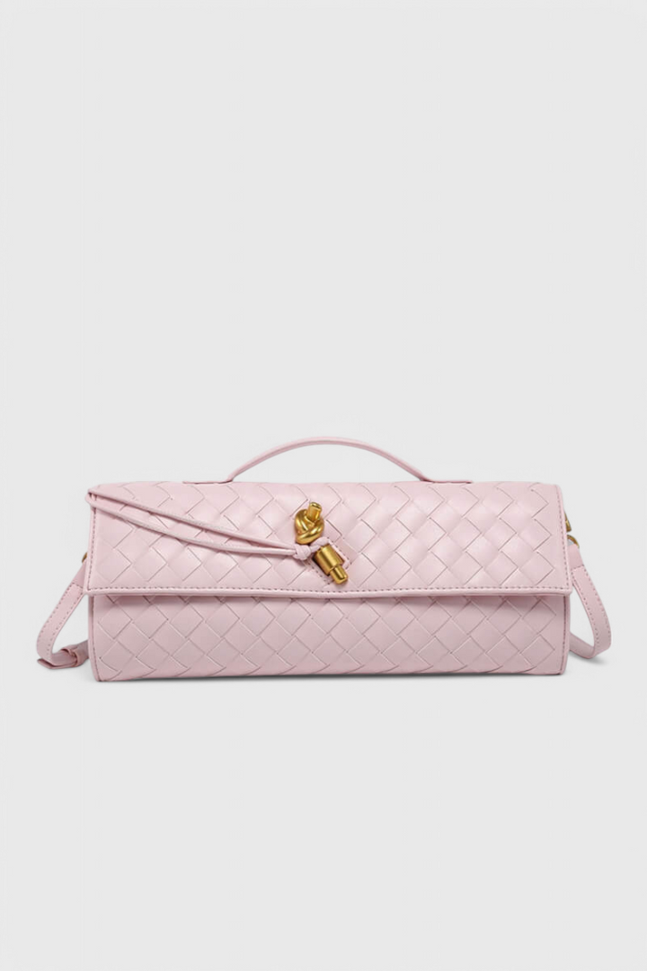Melanie Clutch con Detalle de Nudo Dorado