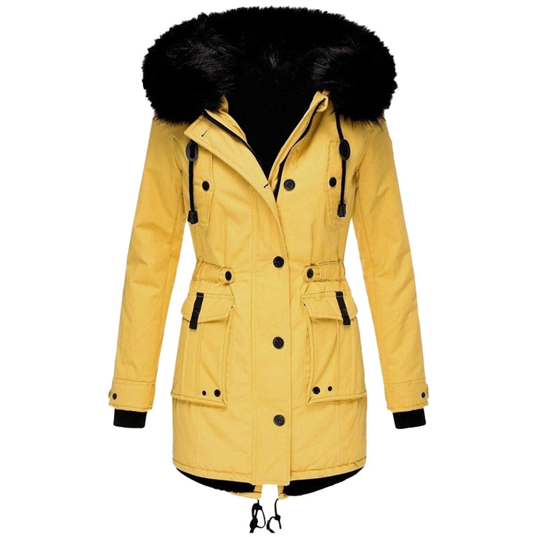 Parka de señora con capucha, botones y bolsillos